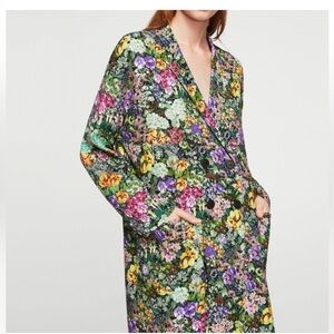 Colorful Floral Double Breasted Kaftan